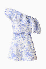 Elin Top & Short Set in Blue Floral