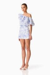 Elin Top & Short Set in Blue Floral