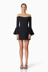 Hazelle Strapless Mini Dress in Black