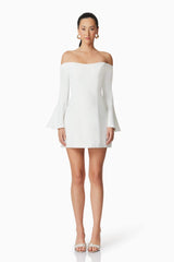Hazelle Strapless Mini Dress in White