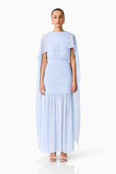 Eliane Cape Gown in Blue