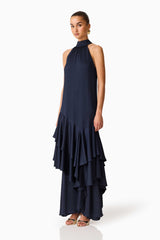Varella Halter Gown in Navy