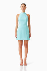 Gabi Halter Mini Dress in Blue