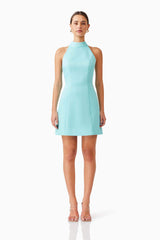 Gabi Halter Mini Dress in Blue