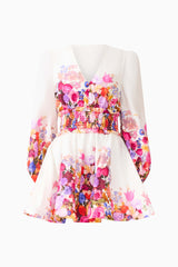 Alice Long Sleeve Mini Dress in Ombre Floral