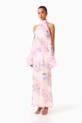 Millie Tiered Gown in Pink Floral