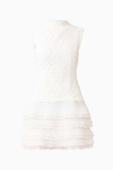 Alexandra Tiered Mini Dress in White