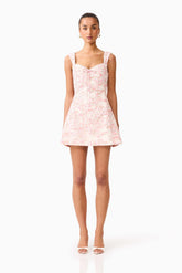 Valencia Mini Dress in Pink & Cream Floral