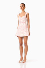 Valencia Mini Dress in Pink & Cream Floral