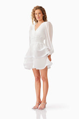 Kalani Long Sleeve Mini Dress White