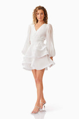 Kalani Long Sleeve Mini Dress White