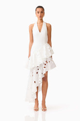 Elizabeth Asymmetrical Gown in White
