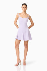 Anika A-Line Mini Dress in Purple