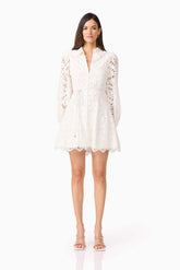 Carli Mini Shirt Dress in White