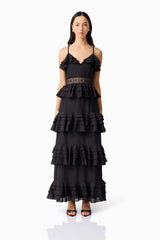 Lucinda Tiered Gown in Black