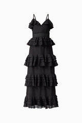 Lucinda Tiered Gown in Black