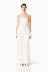 Amelina Strapless Gown in White