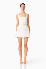 Nydia Tulip Mini Dress in White