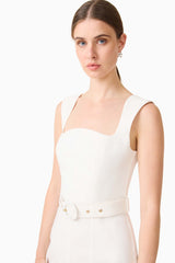 Nydia Fit & Flare Maxi Dress in White