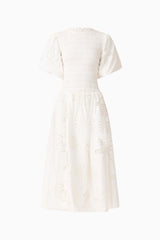 Celine Puff Sleeve Maxi Dress in White