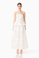 Celine Strapless Maxi Dress in White