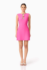 Celina Low Back Mini Dress in Pink