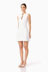 Celina Low Back Mini Dress in White