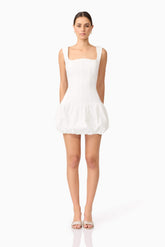 Ingrid Bubble Mini Dress in White