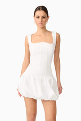 Ingrid Bubble Mini Dress in White
