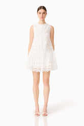 Giovanna Shift Mini Dress in White