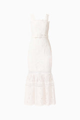 Giovanna Fit & Flare Maxi Dress in White