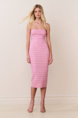 Eclipse Rhinestone Scallop Bandage Dress