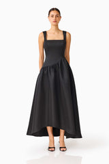 Ruelle A-Line Maxi Dress in Black