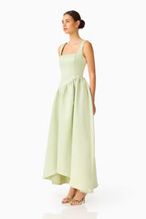 Ruelle A-Line Maxi Dress in Sage Green