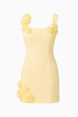 Trompe 3D Mini Dress In Yellow