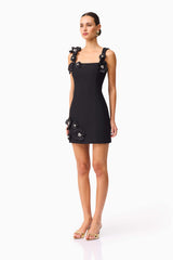 Chantelle Floral Mini Dress in Black