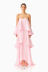 Tilly Tiered Maxi Dress in Blush Pink