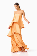 Tilly Tiered Maxi Dress in Orange