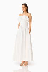 Laurel Sleeveless Maxi Dress in Pearl White