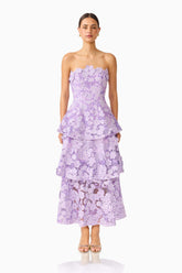 Roseate Tiered Maxi Dress in Purple