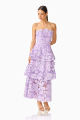 Roseate Tiered Maxi Dress in Purple