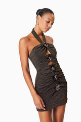Nalani Mini Cutout Party Dress In Black & Gold