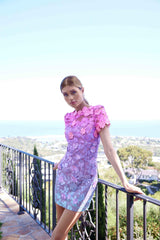 Elle Mini Dress in Pink & Blue Ombre
