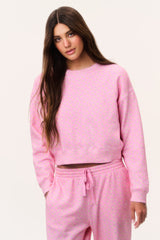 Emparo Cropped Ditsy Floral Pullover - POLAROID ROSE