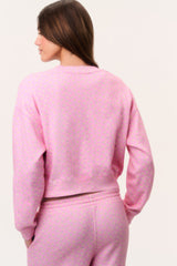 Emparo Cropped Ditsy Floral Pullover - POLAROID ROSE