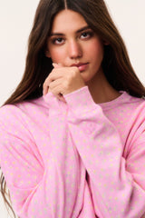 Emparo Cropped Ditsy Floral Pullover - POLAROID ROSE