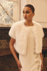 Lucyna Short Sleeve Bolero in White