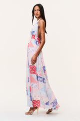 Fancy Patchwork Halter Maxi Dress
