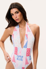 Glenna Patchwork One-Piece Swimsuit