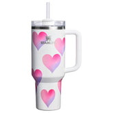 Stanley Valentine's Day 40 oz Stainless Steel H2.0 Flowstate Quencher Tumbler Frost Heart Gradient